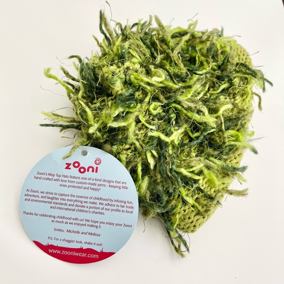 NWT Zooni Grinch Hawaiian Grass Mop Top Green Infant Baby Hat XS Baby Size 0-6m - Picture 5 of 6